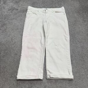 Levi's 501 Original Cropped Mid Rise Straight Leg Denim Jeans Womens W29 White